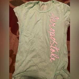 Aeropostale  Light Green Tee with Pink Logo
